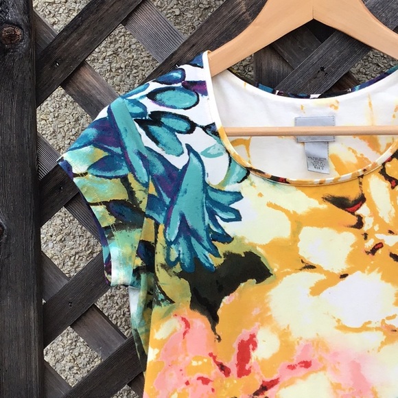 Chico’s beautiful colors t shirt top round neck - Picture 3 of 13